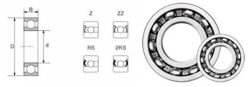 Deep Groove Ball Bearing 608RS Pulley Ball Bearing for Sliding Doors and Windows